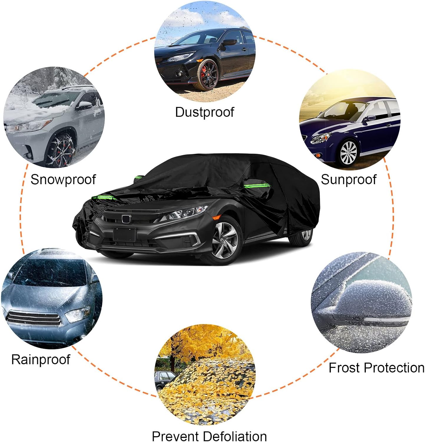 FUNDA PARA AUTO IMPERMEABLE 6 CAPAS PARA HONDA CIVIC SEDÁN 2011-2026 - 5