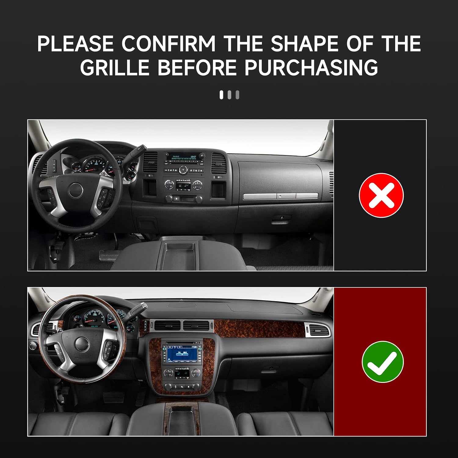 PROTECTOR DE TABLERO WOOD GRAIN PARA CHEVROLET SILVERADO TAHOE SUBURBAN AVALANCHE GMC SIERRA YUKON - 2