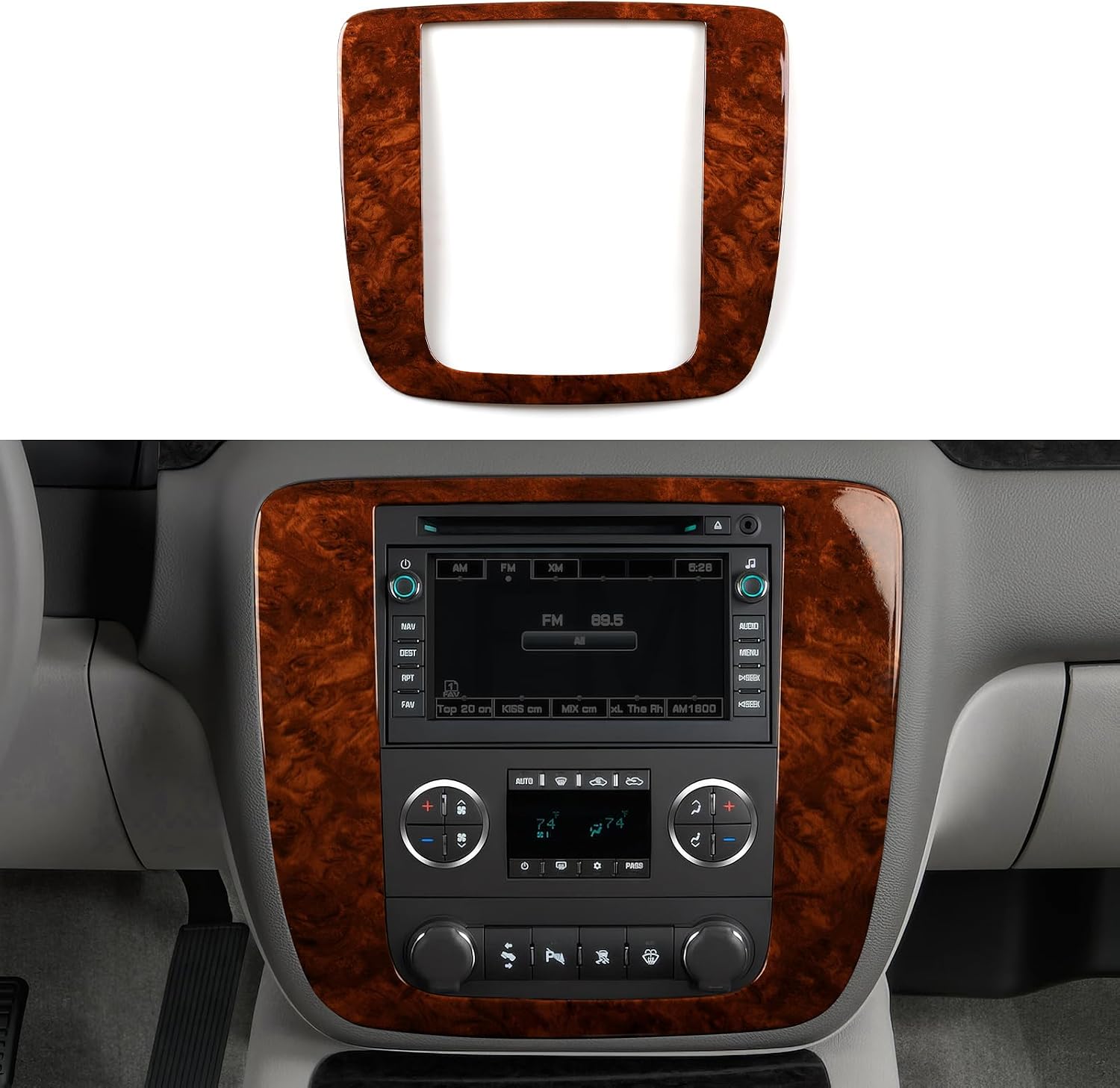 ADHESIVO DECORATIVO PANEL CD MADERA PARA CHEVROLET TAHOE SILVERADO SUBURBAN AVALANCHE GMC SIERRA YUKON - 1