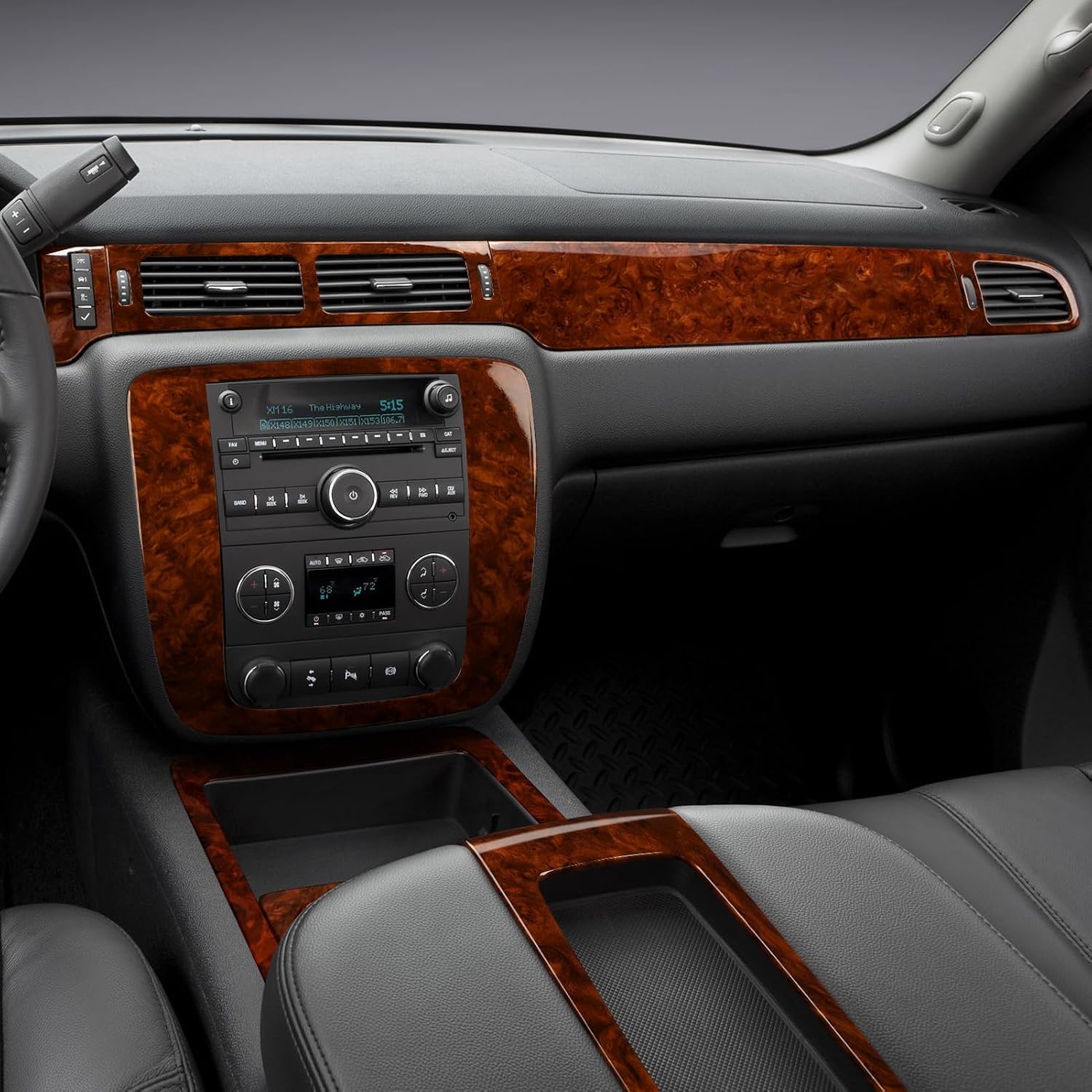 ADHESIVO DECORATIVO PANEL CD MADERA PARA CHEVROLET TAHOE SILVERADO SUBURBAN AVALANCHE GMC SIERRA YUKON - 4