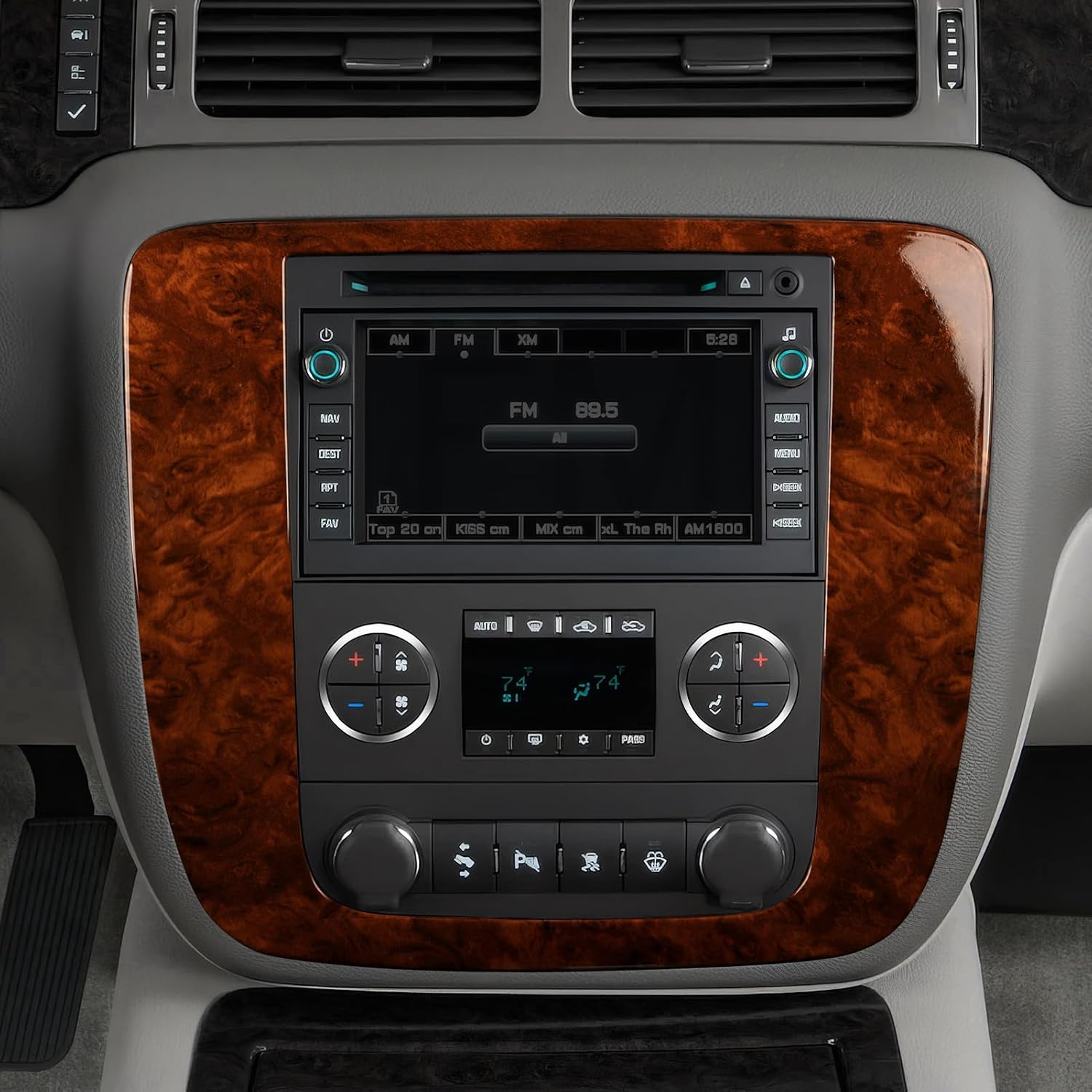ADHESIVO DECORATIVO PANEL CD MADERA PARA CHEVROLET TAHOE SILVERADO SUBURBAN AVALANCHE GMC SIERRA YUKON - 5