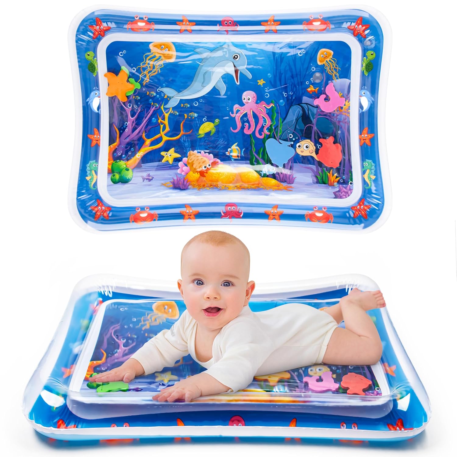 TAPETE DE AGUA INFLABLE YEEEASY PARA TUMMY TIME, 66 X 51 CM, MULTICOLOR - 1