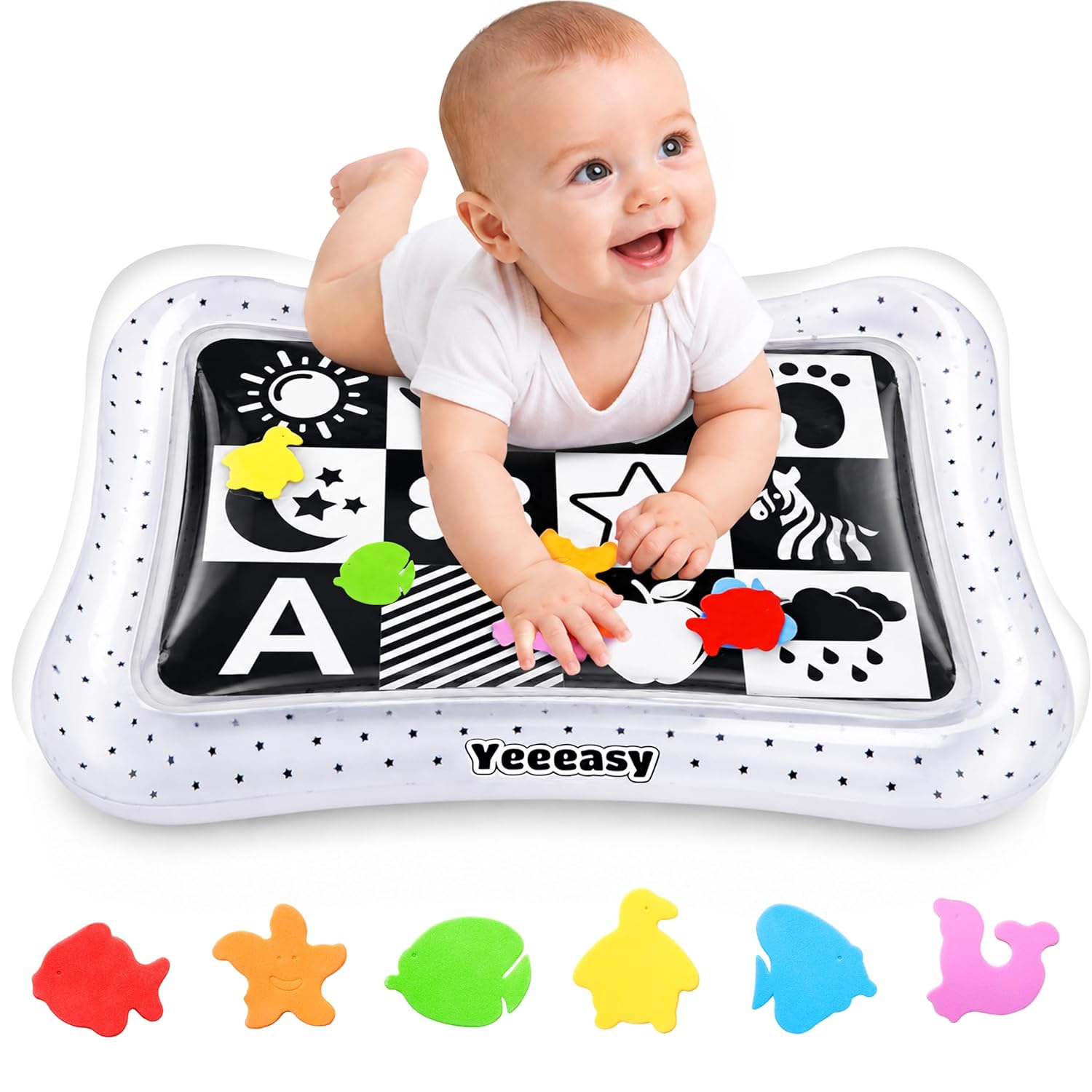 TAPETE DE AGUA PARA TUMMY TIME YEEEASY BLANCO Y NEGRO - 1