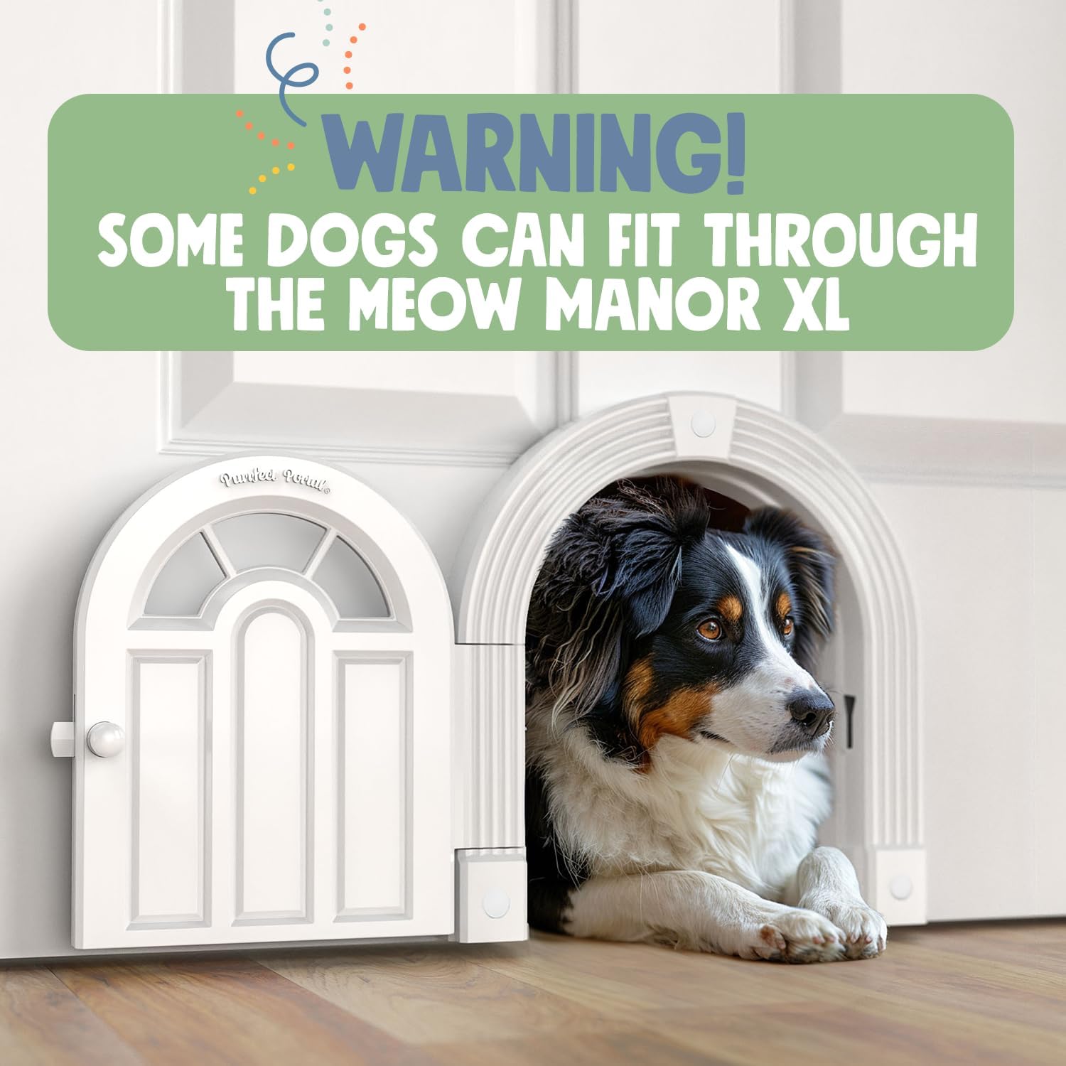 PUERTA PARA GATOS PURRFECT PORTAL MEOW MANOR EXTRA LARGE SIN SOLAPA PARA PUERTAS INTERIORES BLANCA - 4