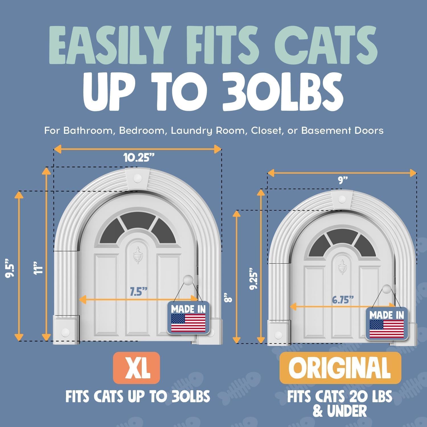 PUERTA PARA GATOS PURRFECT PORTAL MEOW MANOR EXTRA LARGE SIN SOLAPA PARA PUERTAS INTERIORES BLANCA - 5