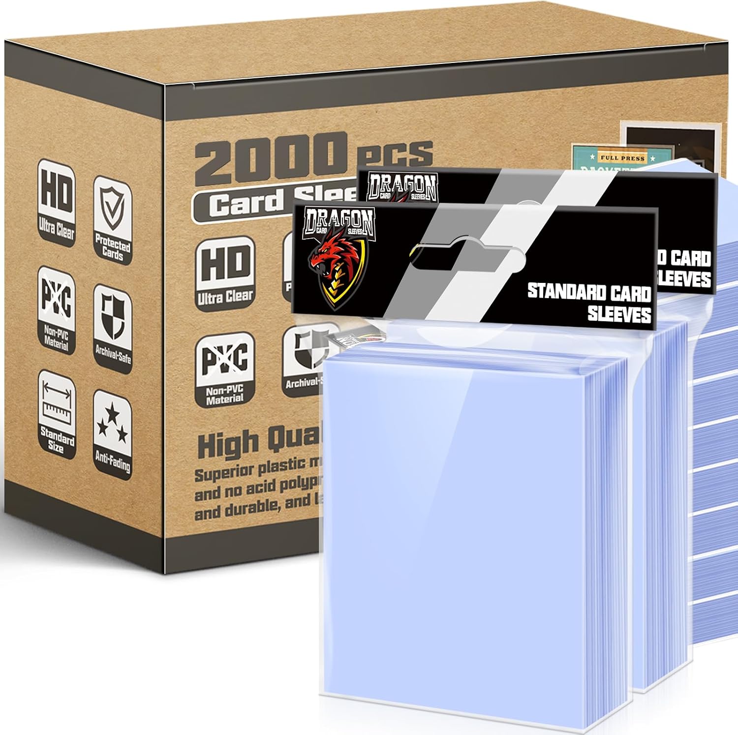 FUNDAS PARA CARTAS COLECCIONABLES KITOYZ 2000 UNIDADES TRANSPARENTES - 1