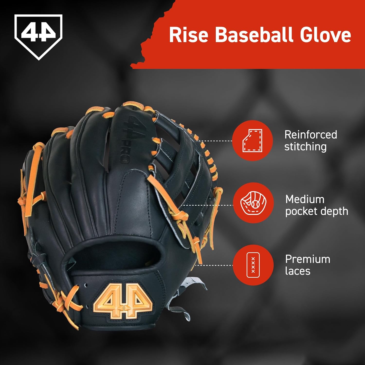 GUANTE DE BASEBALL 44 PRO RISE YOUTH 11.5' H-WEB PARA NIÑOS 8-12 AÑOS - 2