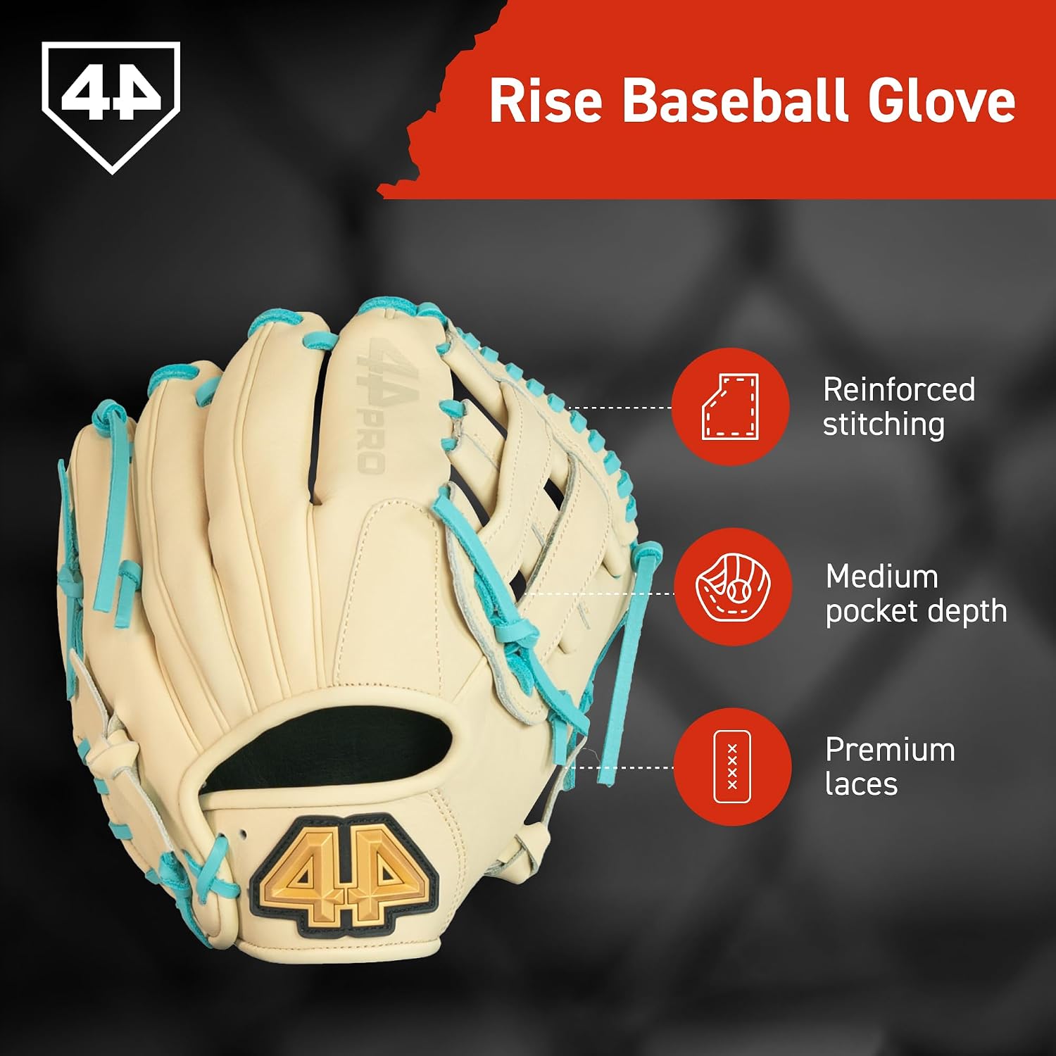 GUANTE DE BASEBALL 44 PRO RISE YOUTH 11.5' H-WEB PARA NIÑOS 8-12 AÑOS - 2