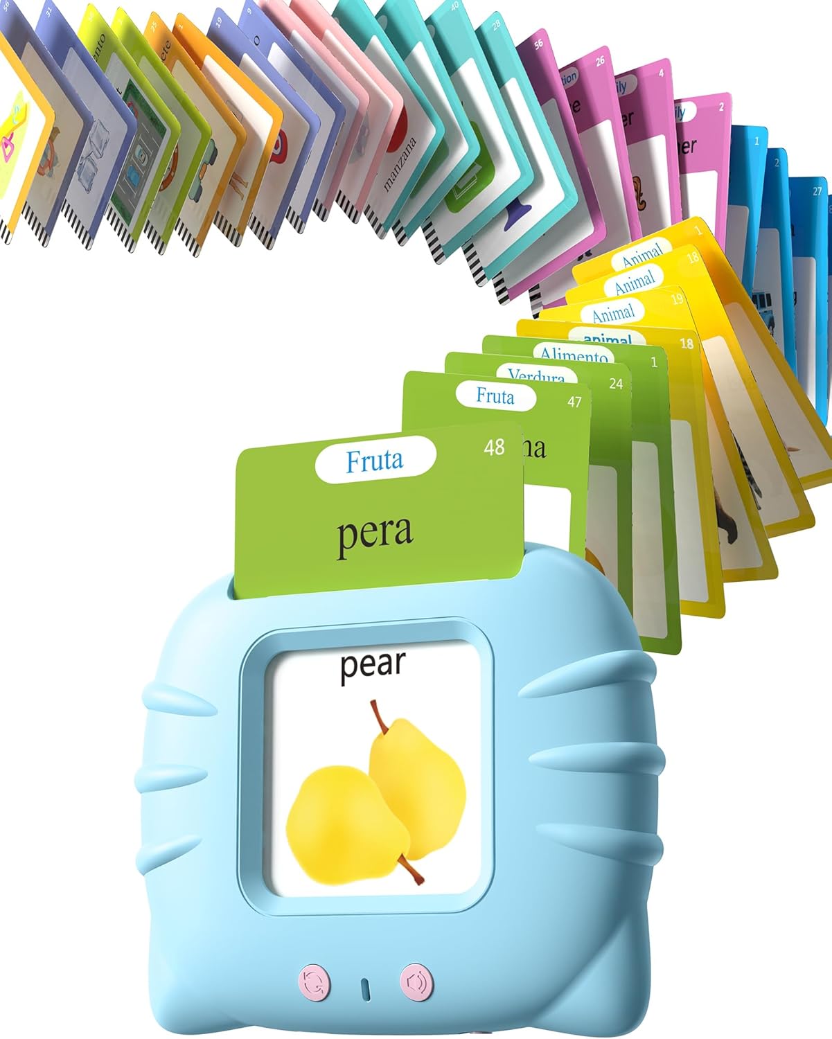 TARJETAS DIDÁCTICAS PARLANTES AIRBITION BILINGÜES ESPAÑOL-INGLÉS 510 PALABRAS AZUL - 1