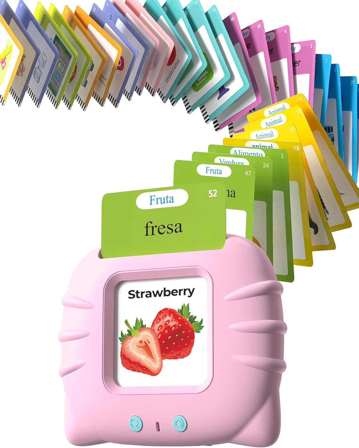 TARJETAS DIDÁCTICAS PARLANTES AIRBITION BILINGÜES ESPAÑOL-INGLÉS 510 PALABRAS ROSA - 1