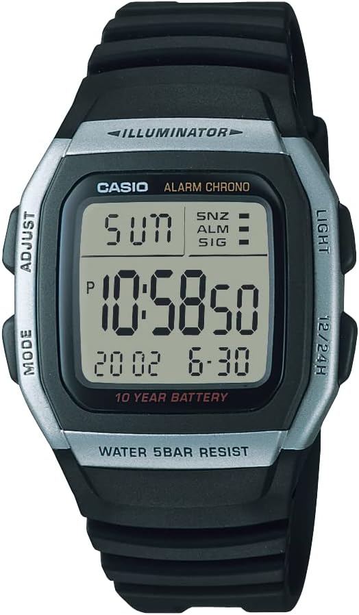 RELOJ CASIO W96H-1AV ACERO INOXIDABLE CORREA NEGRA - 1
