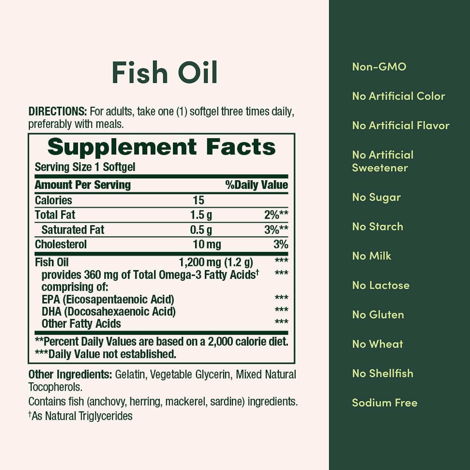 ACEITE DE PESCADO NATURE'S BOUNTY 1200 MG OMEGA-3, 200 CÁPSULAS BLANDAS - 5