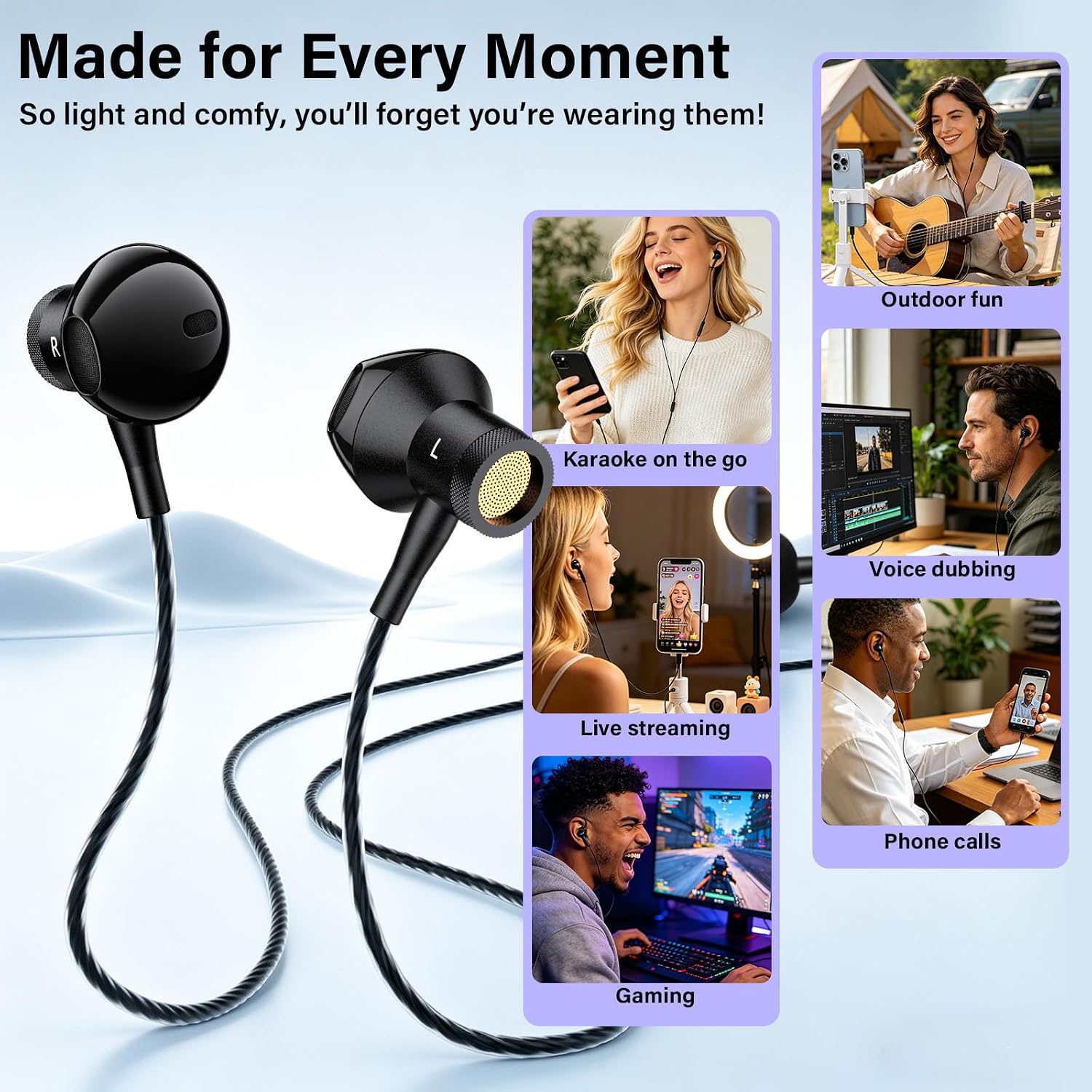 FACMOGU SOUND CARD KARAOKE HEADSET CON MICRÓFONO PARA STREAMING EN VIVO - 2