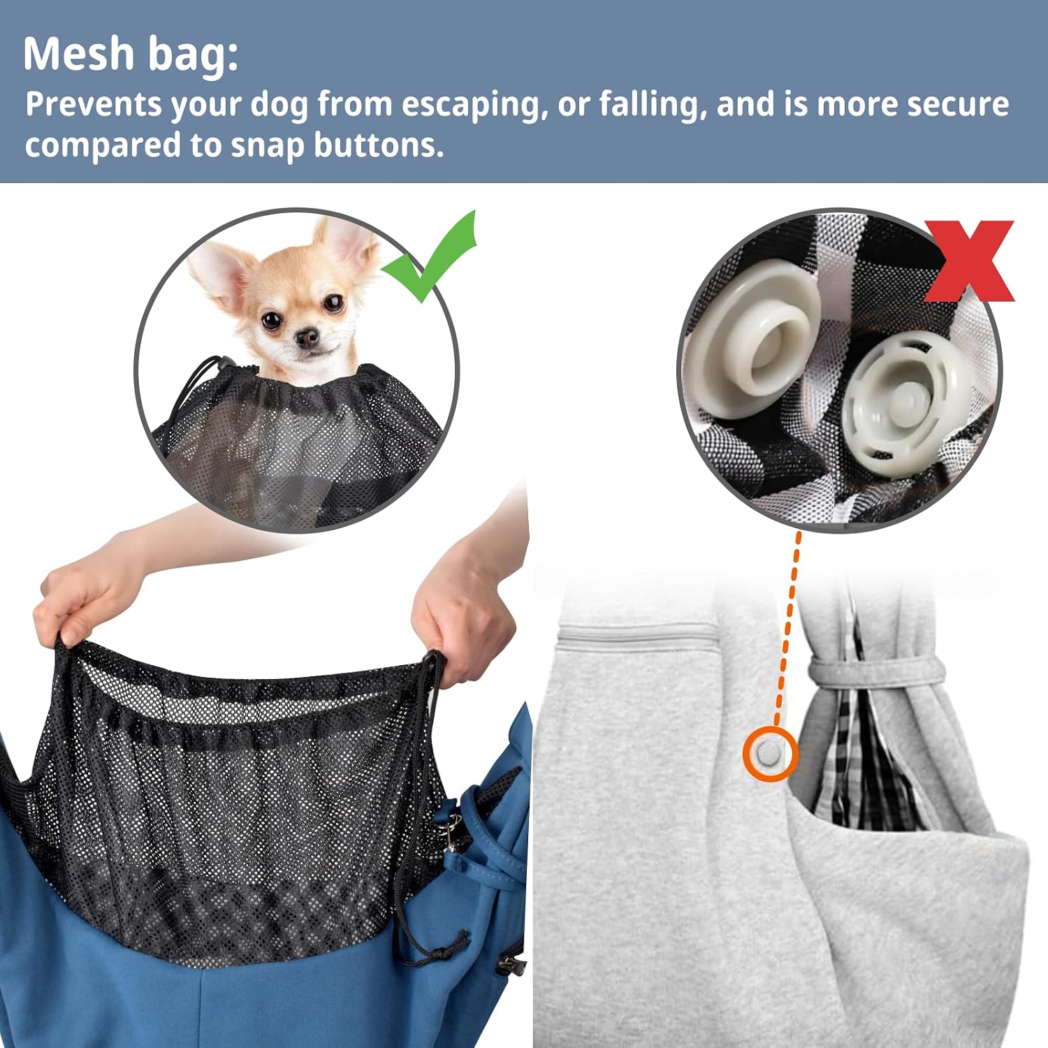 MOCHILA TRANSPORTADORA CUBY PARA PERROS Y GATOS PEQUEÑOS AZUL MARINO - 3