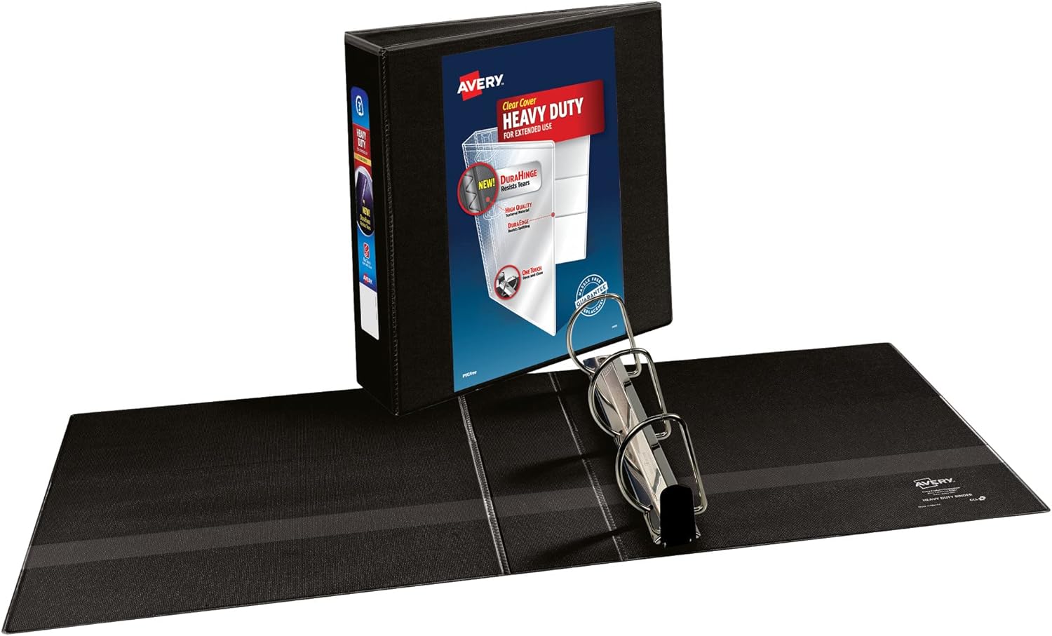 CARPETA DE 3 ANILLAS AVERY HEAVY-DUTY VIEW, ANILLAS INCLINADAS 3', COLOR NEGRO - 2