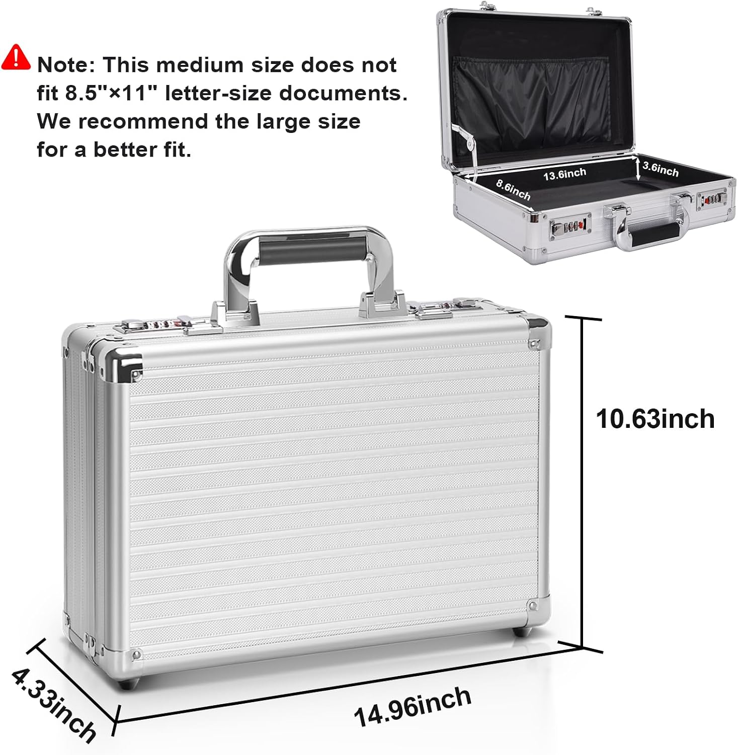 CAJA ORGANIZADORA METÁLICA LOCKCURX CON CERRADURAS DE COMBINACIÓN 14.2 X 9.4 X 4.5 PULGADAS - 2