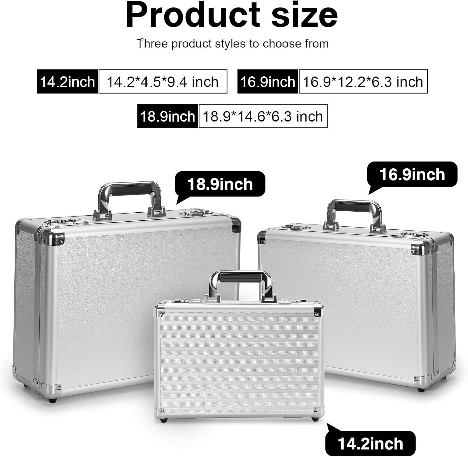 CAJA ORGANIZADORA METÁLICA LOCKCURX CON CERRADURAS DE COMBINACIÓN 14.2 X 9.4 X 4.5 PULGADAS - 3