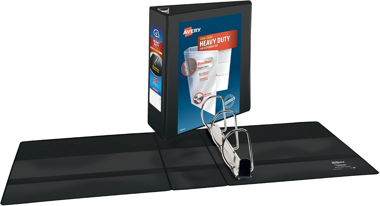 CARPETA DE 3 ANILLAS AVERY HEAVY-DUTY VIEW 4 PULGADAS NEGRA, PACK DE 2 - 2