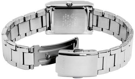 RELOJ CASIO LTP1237D-7A PARA MUJER, CAJA CUADRADA, ESFERA BLANCA, PULSERA PLATEADA - 3