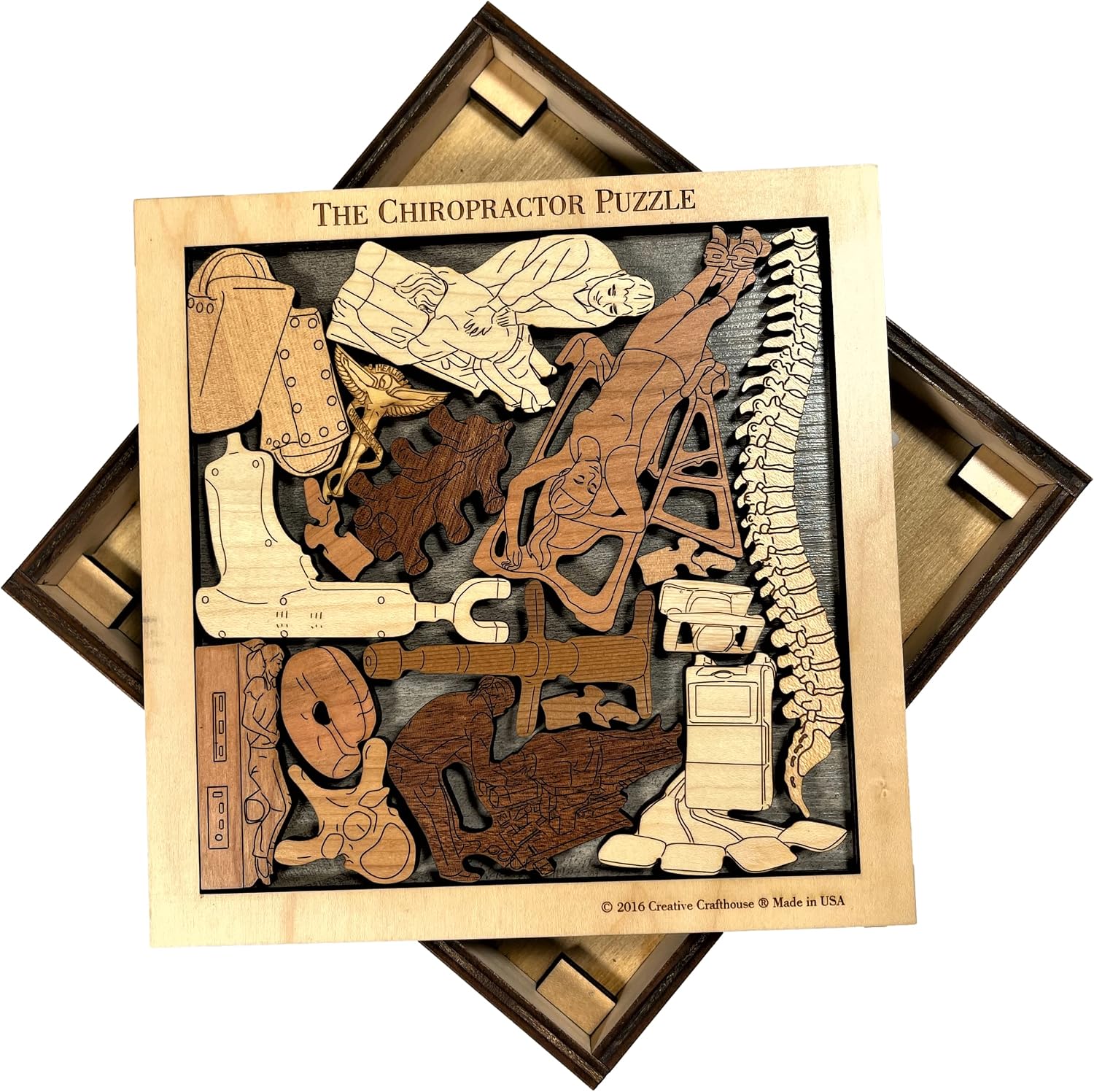 ROMPECABEZAS DE MADERA QUIROPRÁCTICO CREATIVE CRAFTHOUSE - 2
