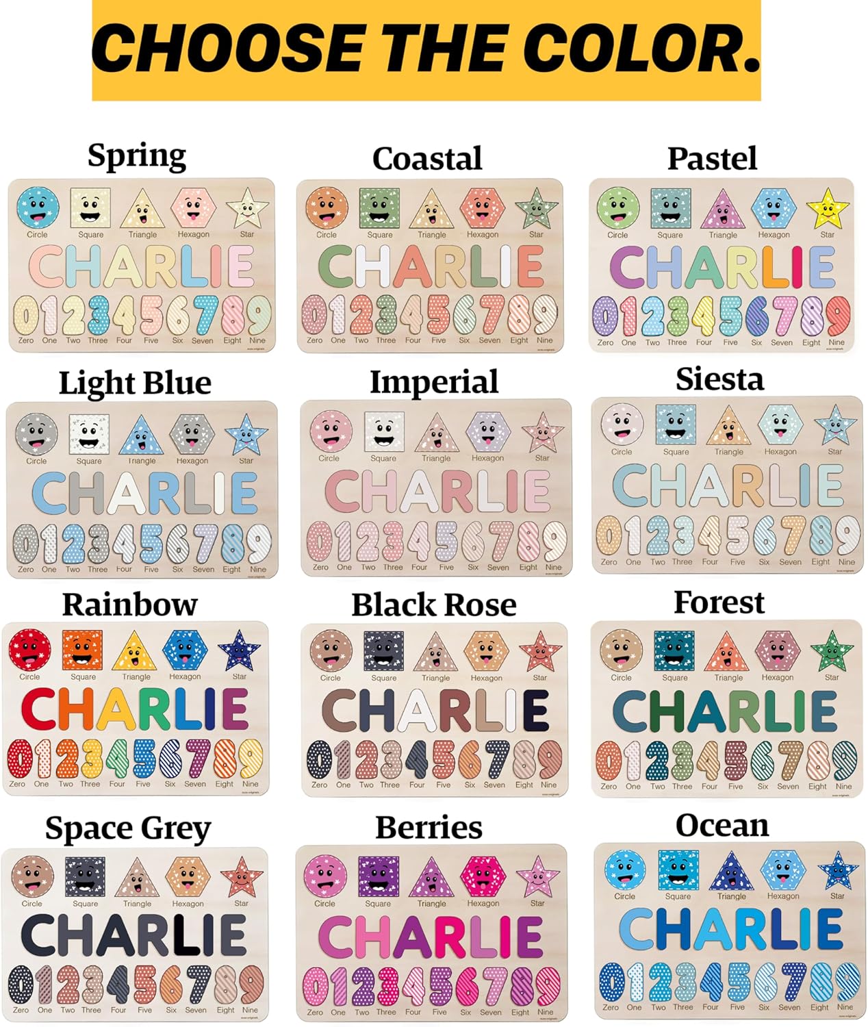 ROMPECABEZAS PERSONALIZADO ZUZU PUZZLE CON NOMBRE, NÚMEROS Y FORMAS PARA NIÑOS 1-3 AÑOS - 1