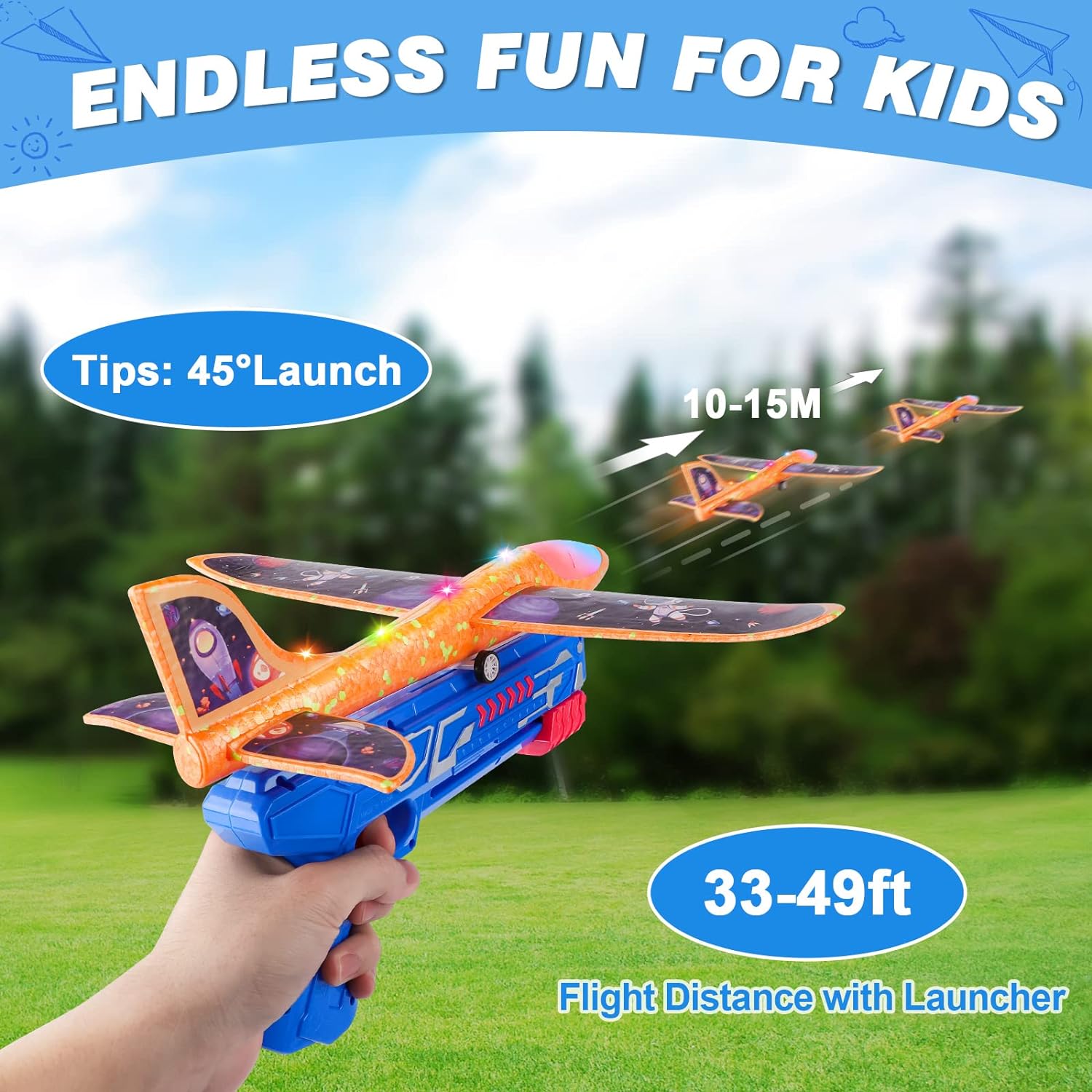 SET DE 4 AVIONES DE JUGUETE FUWIDVIA CON LANZADOR 13.2 PULGADAS - 2