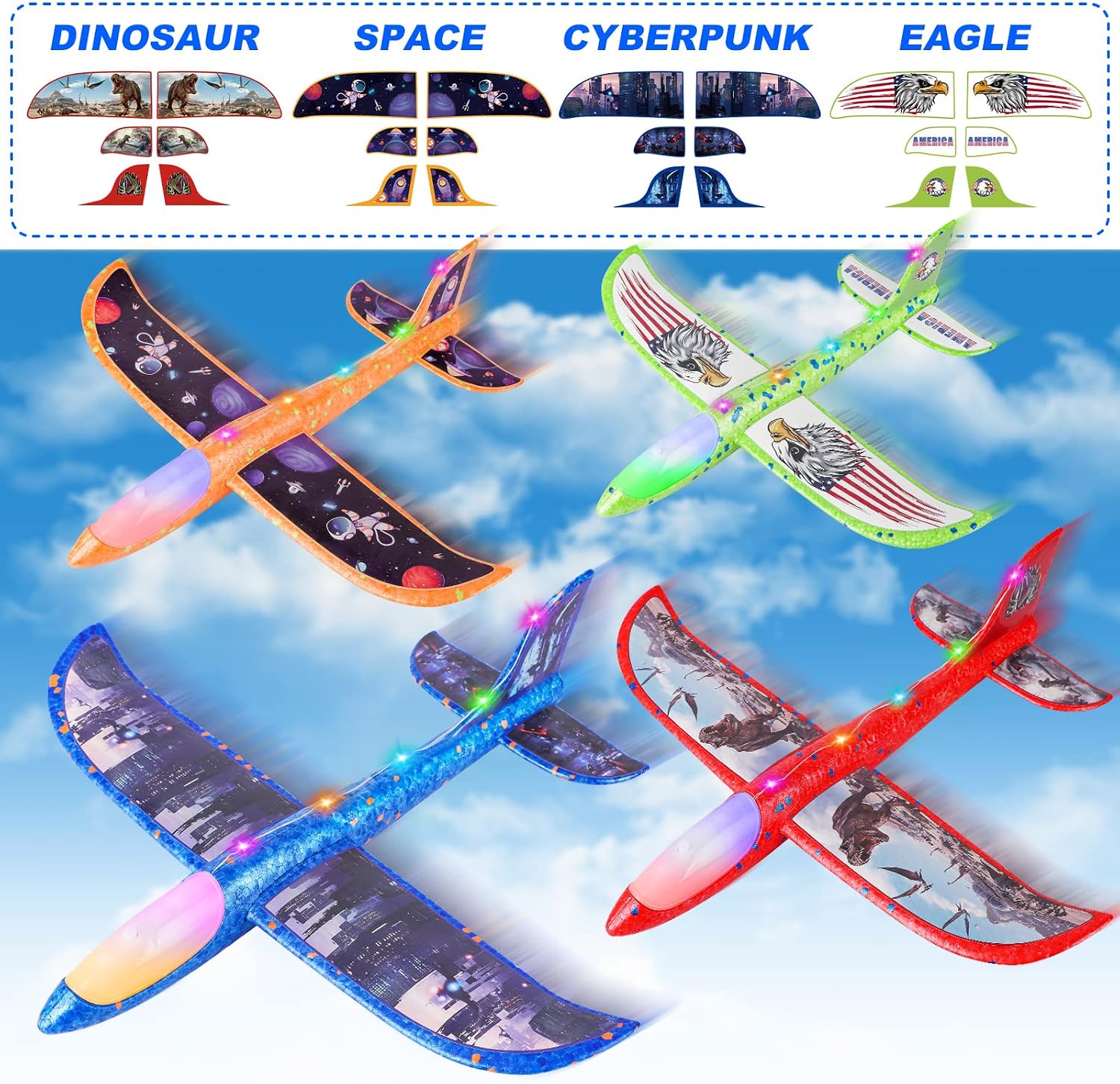 SET DE 4 AVIONES DE JUGUETE FUWIDVIA CON LANZADOR 13.2 PULGADAS - 3