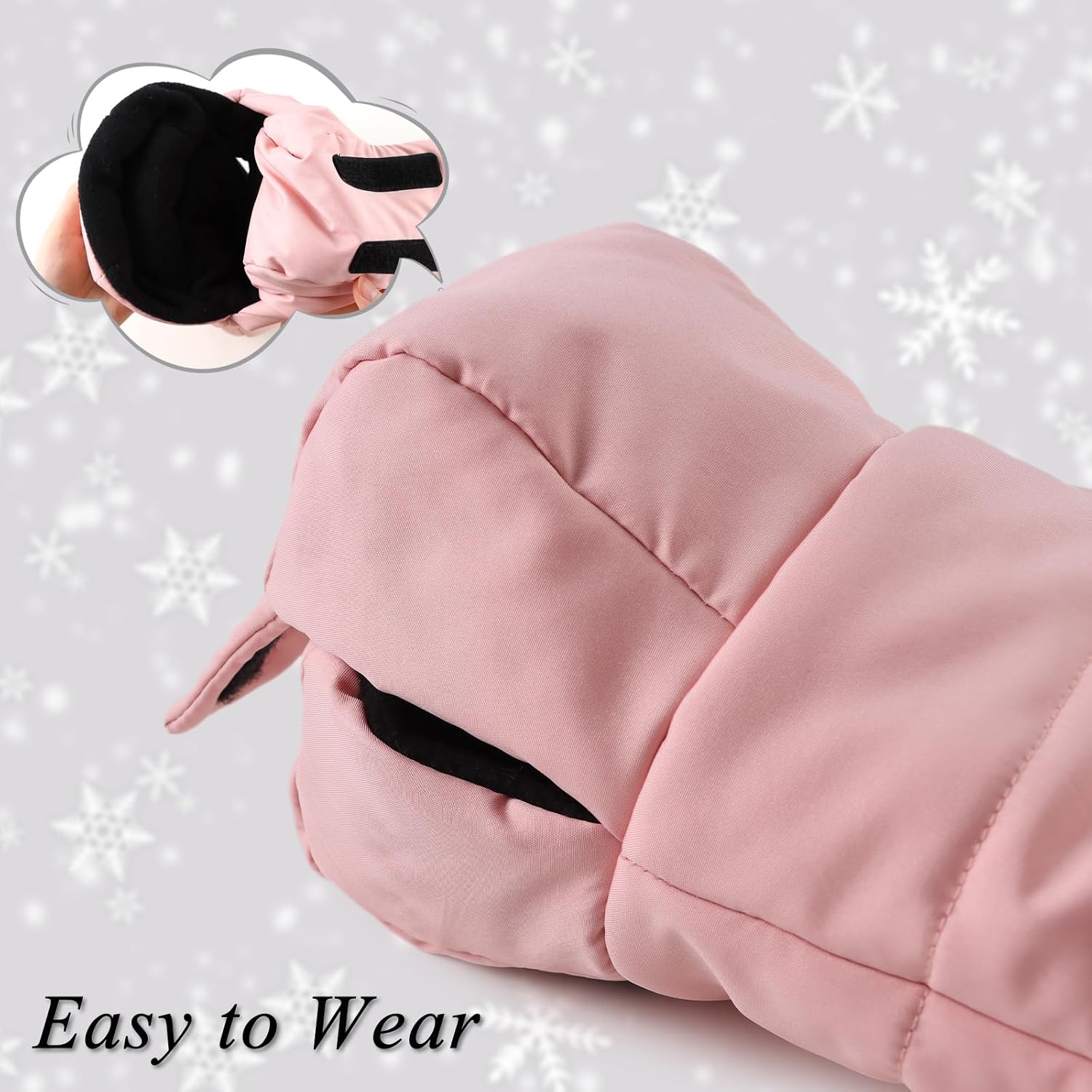 GUANTES PARA COCHE ZSEDRUT INVIERNO ANTI-CONGELANTE FORRO POLAR ROSA - 5