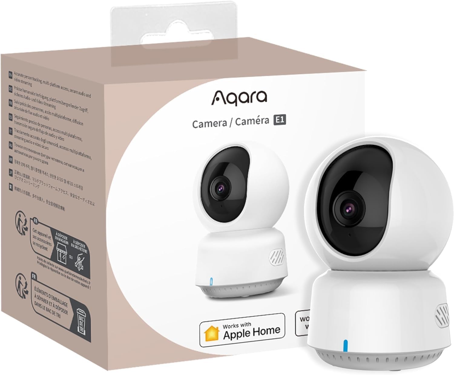 CÁMARA DE SEGURIDAD AQARA E1 2K INDOOR CON PAN/TILT Y HOMEKIT - 1
