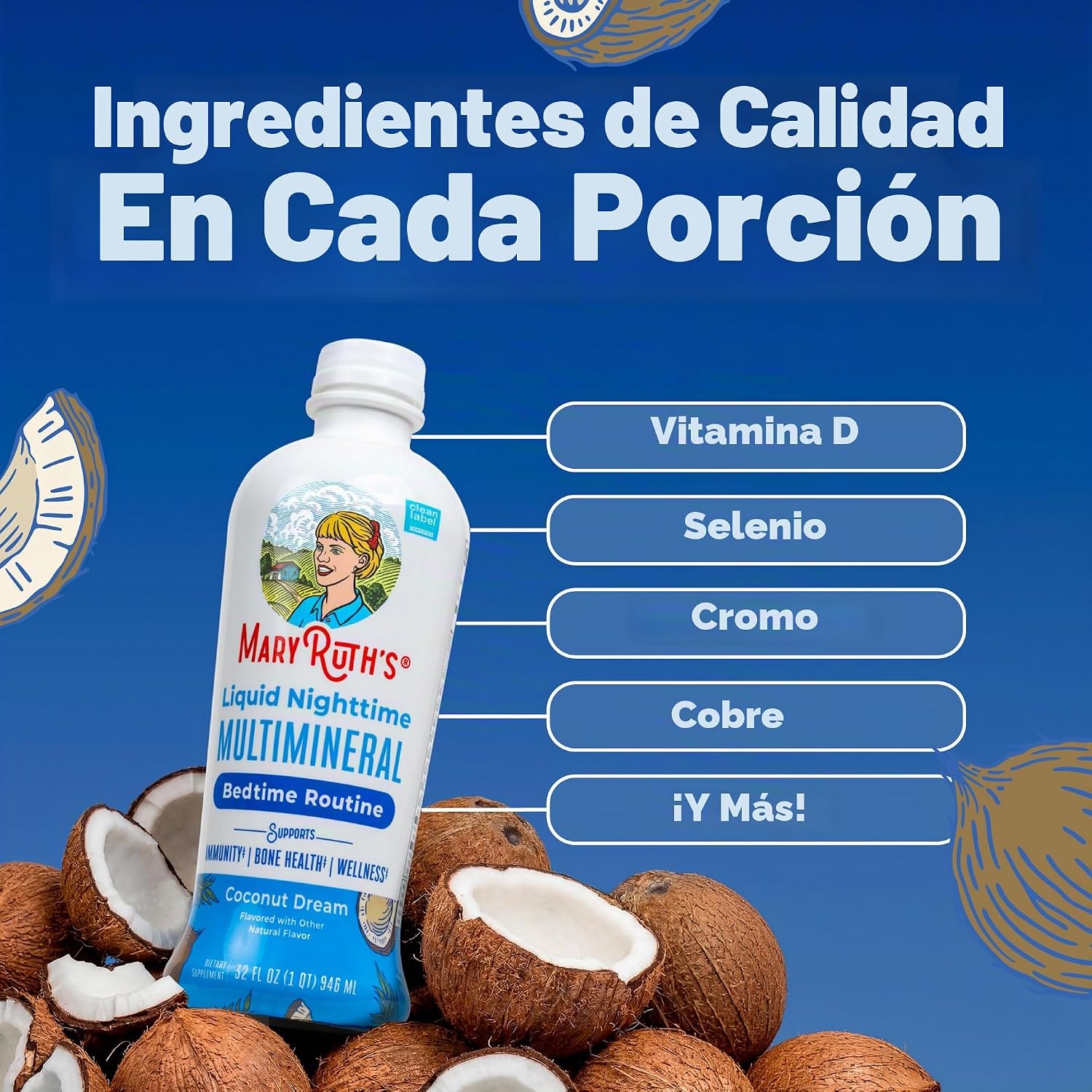 SUPLEMENTO MULTIMINERAL NOCTURNO MARYRUTH'S LÍQUIDO 32 OZ SIN MELATONINA - 5