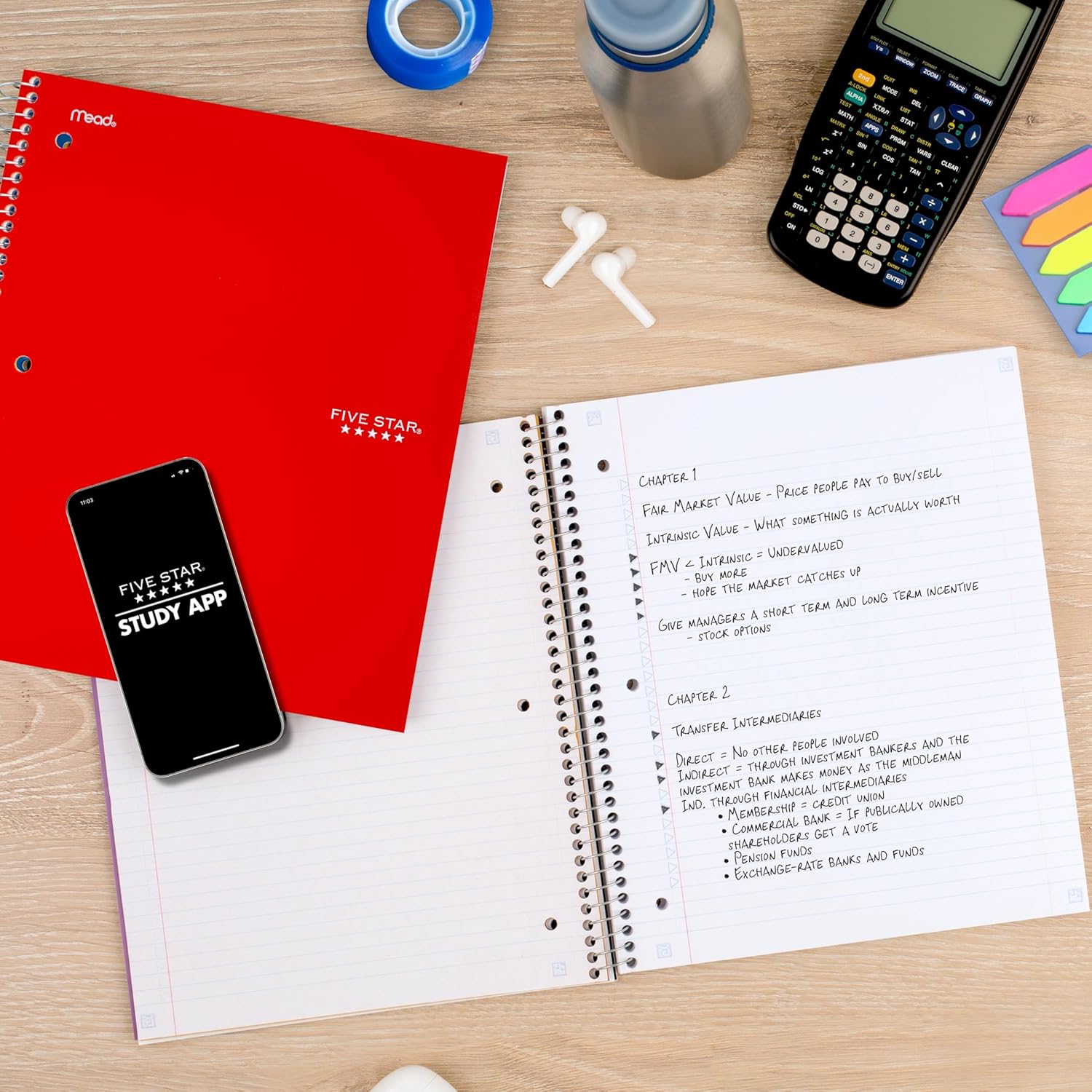 CUADERNO ESPIRAL FIVE STAR 3 MATERIAS RAYADO TAMAÑO CARTA ROJO FUEGO - 3