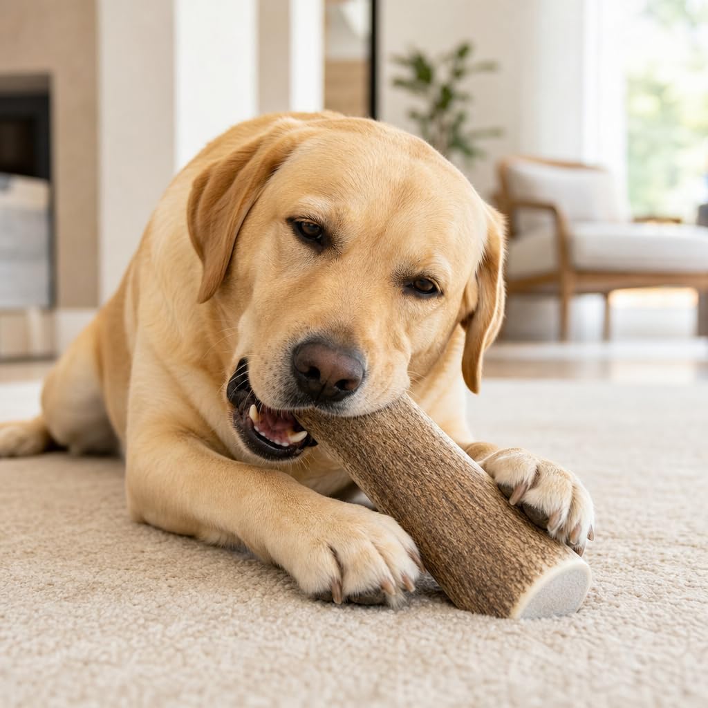 MASTICABLE DE ASTA DE VENADO XL PARA PERROS GRANDES, 6-8 PULGADAS - 2