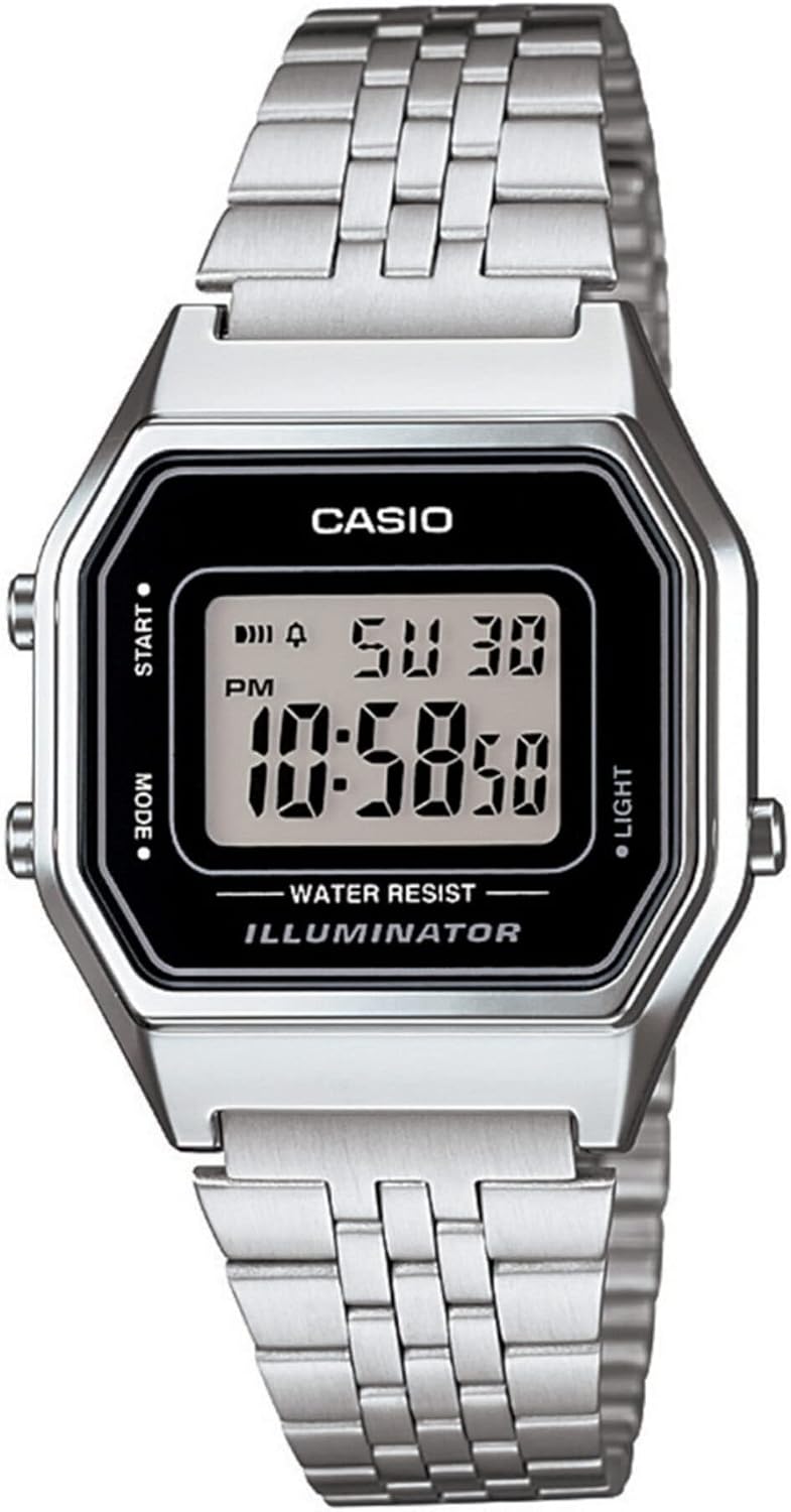 RELOJ DIGITAL CASIO PARA MUJER LA680WA CON CORREA DE ACERO INOXIDABLE - 1