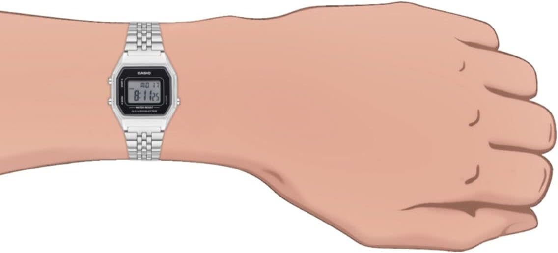 RELOJ DIGITAL CASIO PARA MUJER LA680WA CON CORREA DE ACERO INOXIDABLE - 4