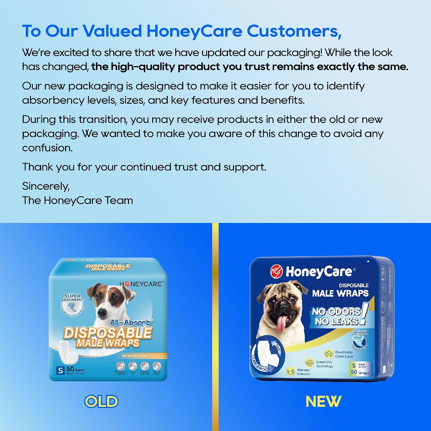 PAÑAL DESECHABLE PARA PERRO MACHO HONEY CARE ALL-ABSORB A26 TALLA PEQUEÑA 50 UNIDADES - 2