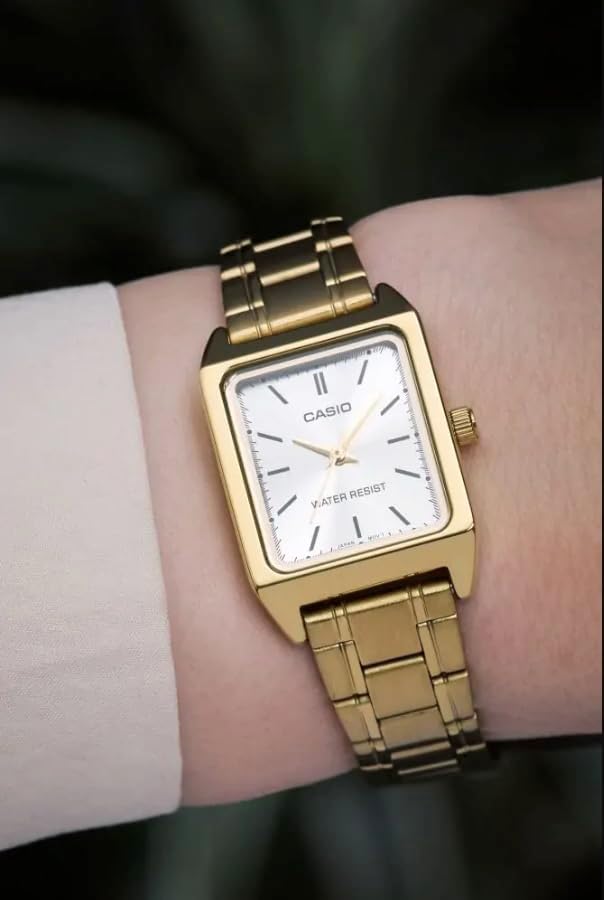 RELOJ CASIO LTP-V007G-9E DE PULSERA RECTANGULAR DORADO PARA MUJER - 4