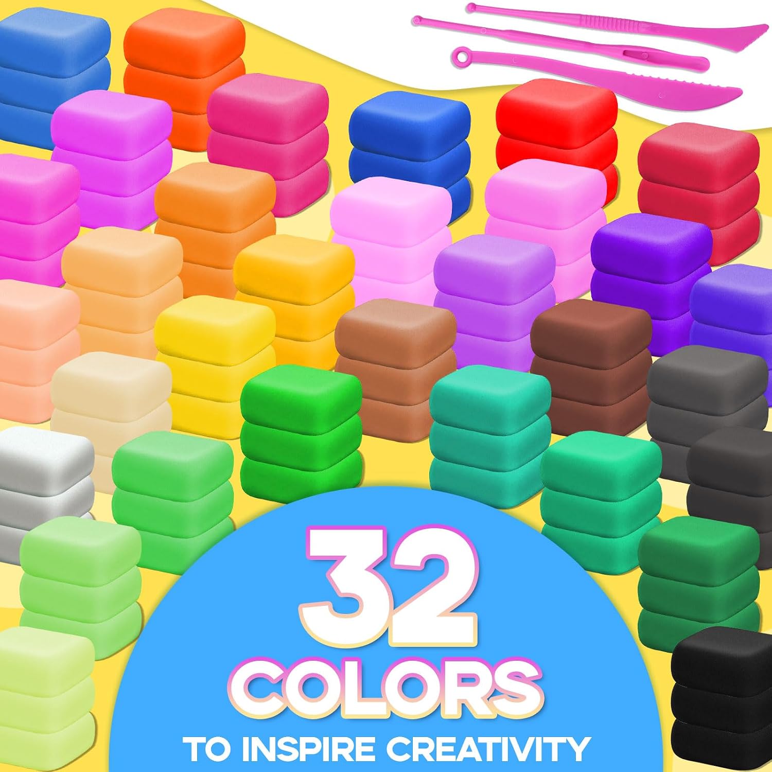 KIT DE PLASTILINA AL AIRE MUSELUXE 96 PIEZAS CON HERRAMIENTAS DE MODELADO - 3