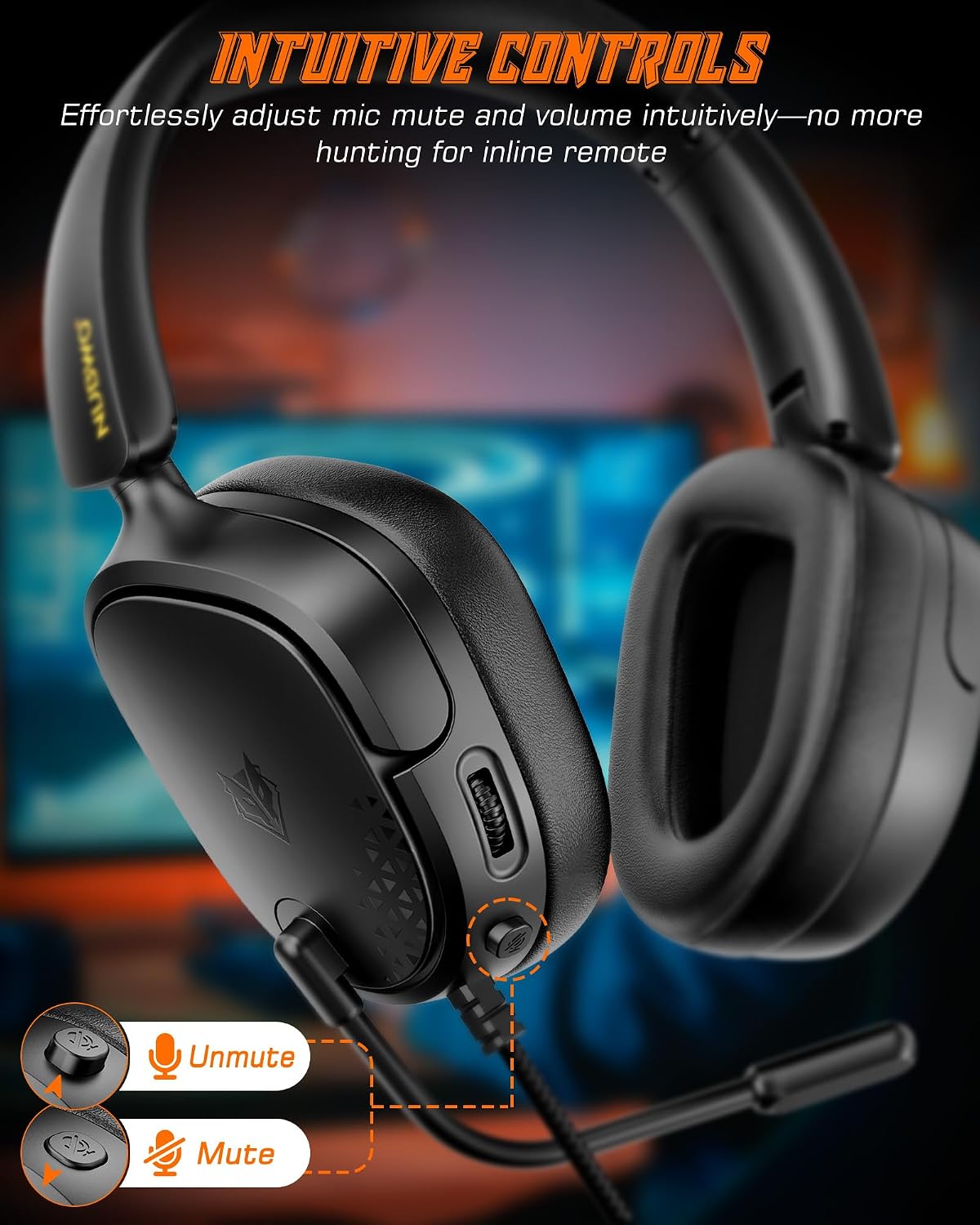 HEADSET GAMING NUBWO HG04L PARA PS5, PS4, XBOX SERIES X|S, SWITCH NEGRO - 4