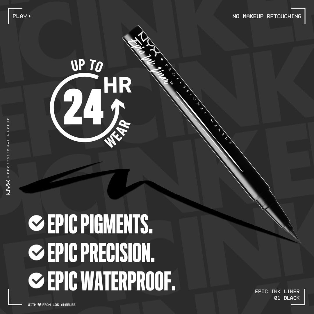 DELINEADOR LÍQUIDO EPIC INK NYX PROFESSIONAL MAKEUP NEGRO - 2