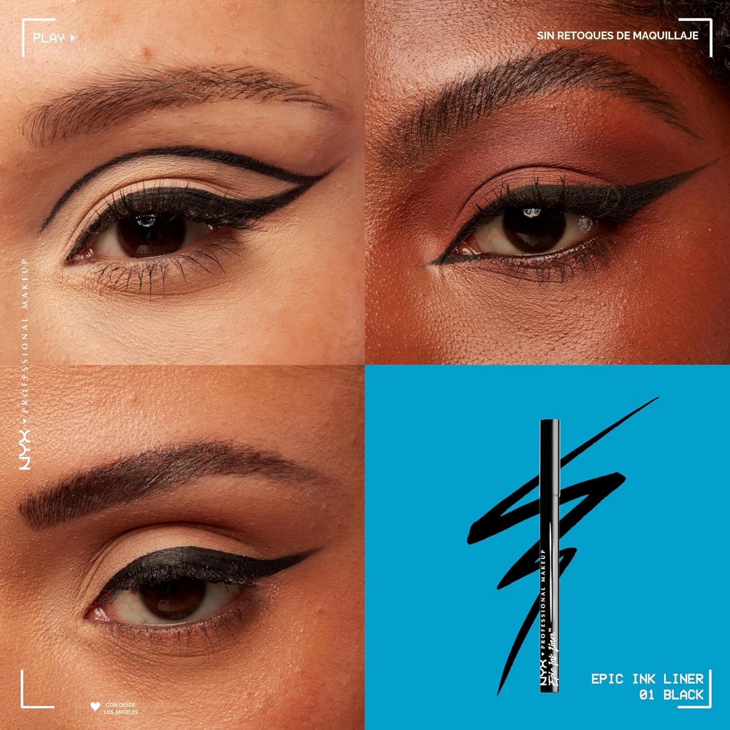 DELINEADOR LÍQUIDO EPIC INK NYX PROFESSIONAL MAKEUP NEGRO - 3