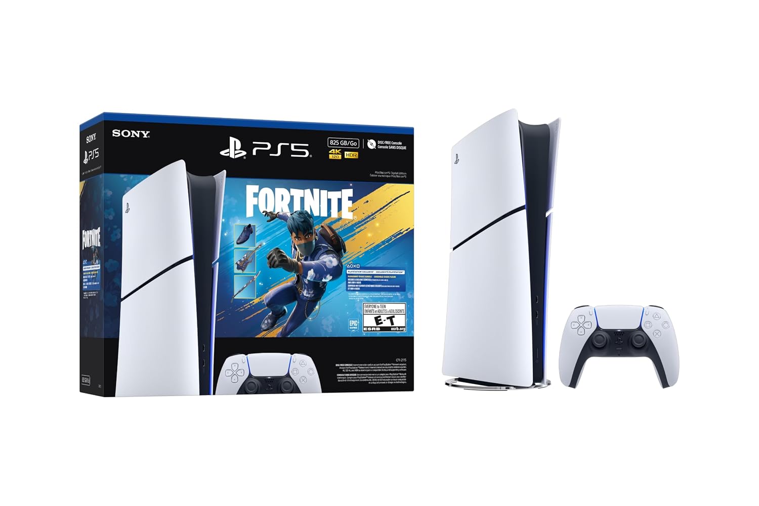 CONSOLA PLAYSTATION 5 SLIM DIGITAL EDITION 825GB FORTNITE FLOWERING CHAOS BUNDLE CON CARGADOR MYTRIX BLANCO - 3