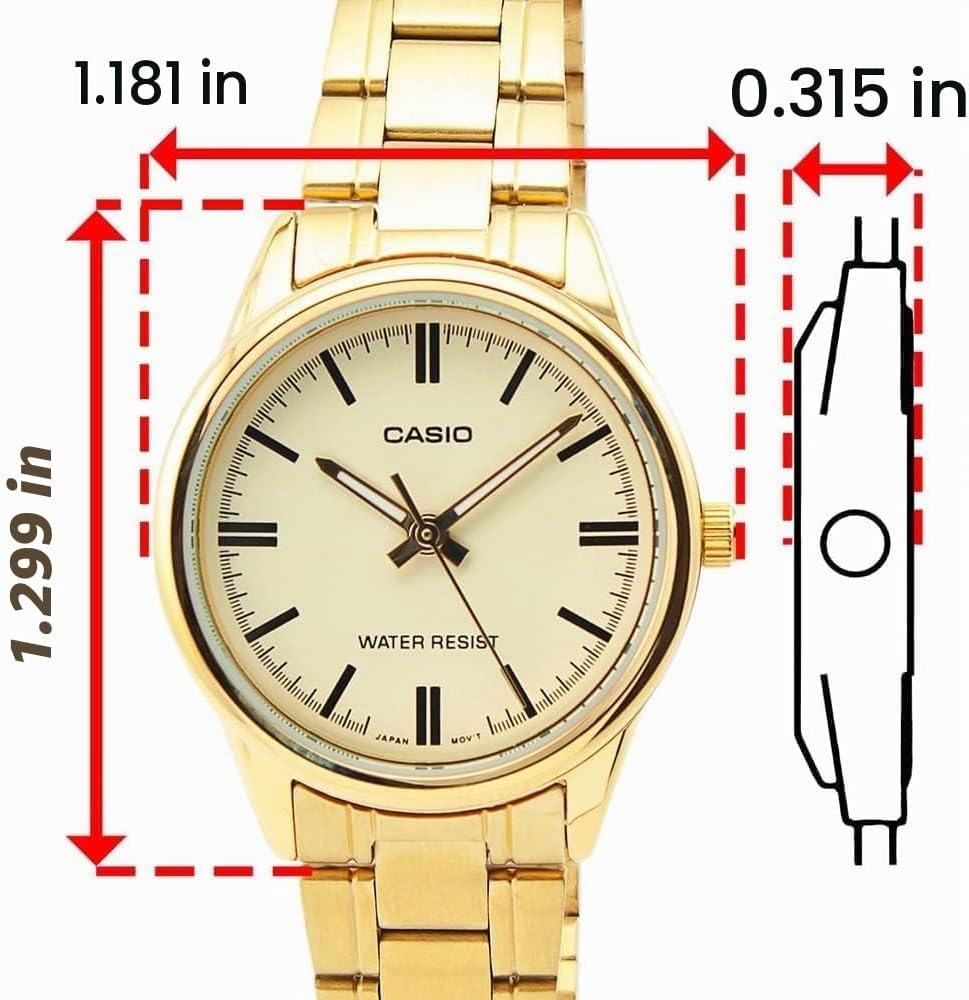 RELOJ CASIO LTP-V005G-9A ACERO INOXIDABLE DORADO ANÁLOGO PARA MUJER - 5