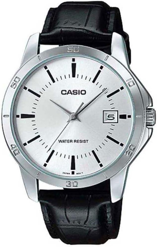 RELOJ CASIO MTP-V004L-7A ANÁLOGO ACERO INOXIDABLE ESFERA PLATEADA - 1