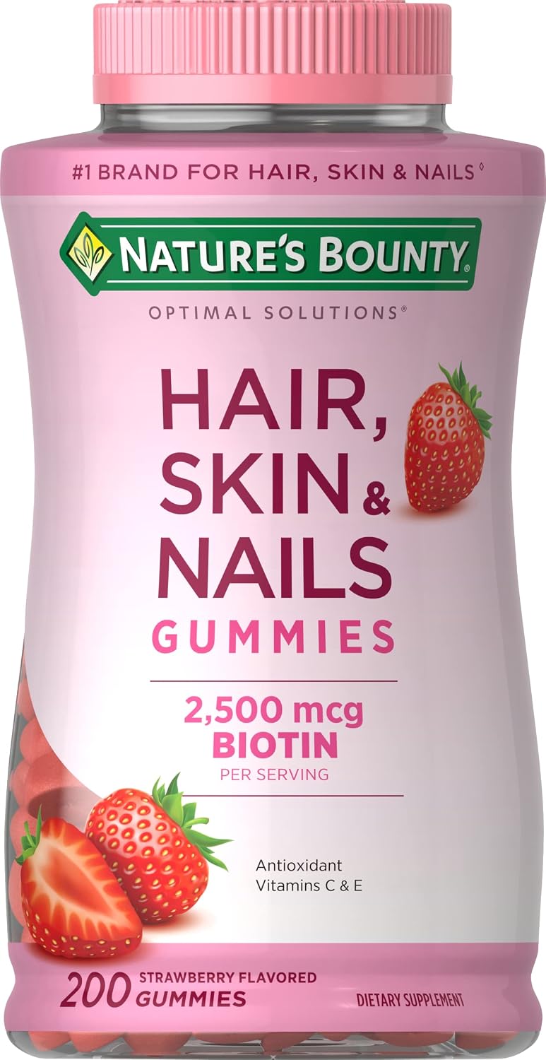 GOMITAS NATURE'S BOUNTY OPTIMAL SOLUTIONS CABELLO, PIEL Y UÑAS 200 UNIDADES - 1