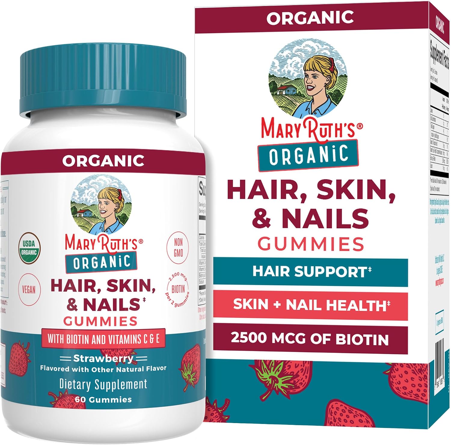 VITAMINAS MARYRUTH'S ORGÁNICAS PARA CABELLO, PIEL Y UÑAS, 60 GOMITAS, MAYORES DE 14 AÑOS - 1