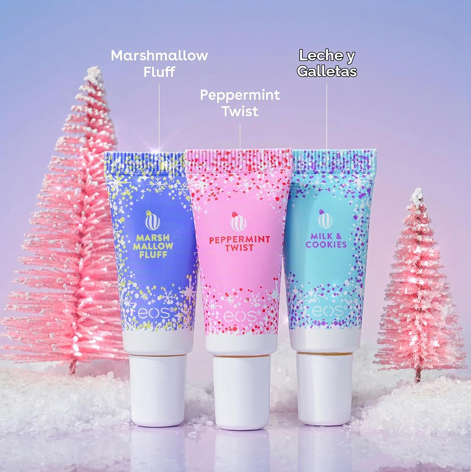 BÁLSAMO LABIAL EOS HOLIDAY 24H MOISTURE MINI SUPER BALM SET, PACK 3 UNIDADES - 2
