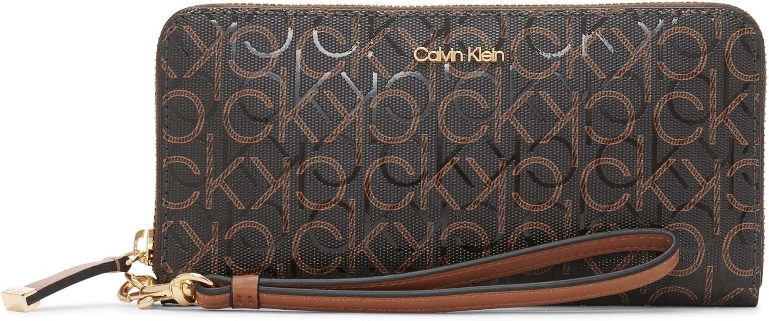 BILLETERA CALVIN KLEIN SAFFIANO ZIP AROUND CON CORREA MUJER - 1