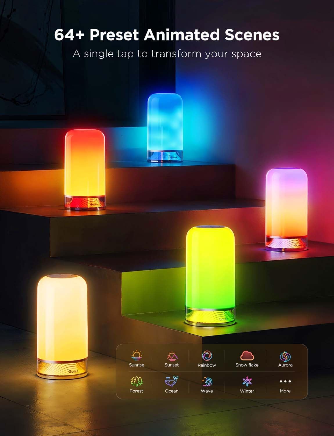 LÁMPARA DE MESA INTELIGENTE GOVEE RGBIC SMART TABLE LAMP 2 CON CONTROL TÁCTIL - 4