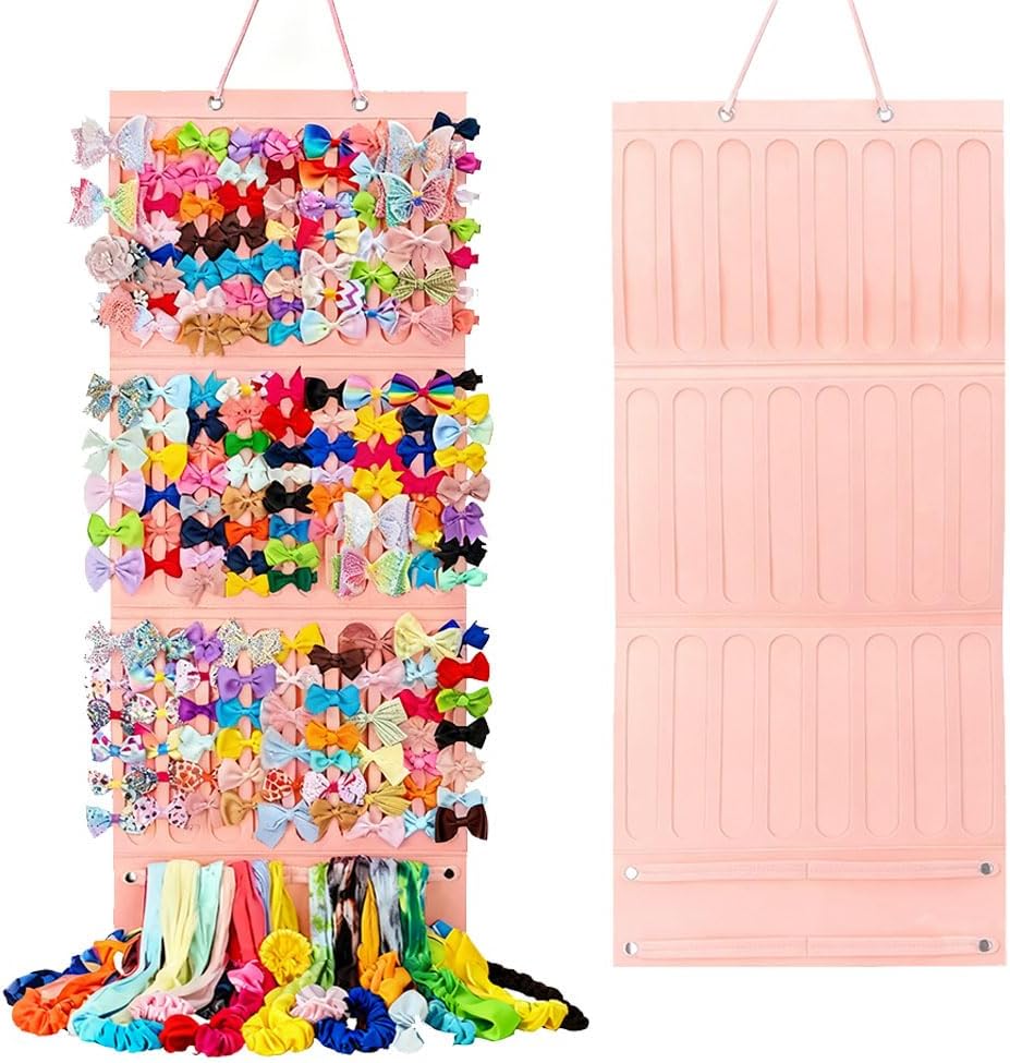 ORGANIZADOR DE MOÑOS PARA NIÑAS CON CAPACIDAD GRANDE COLOR ROSA - 1