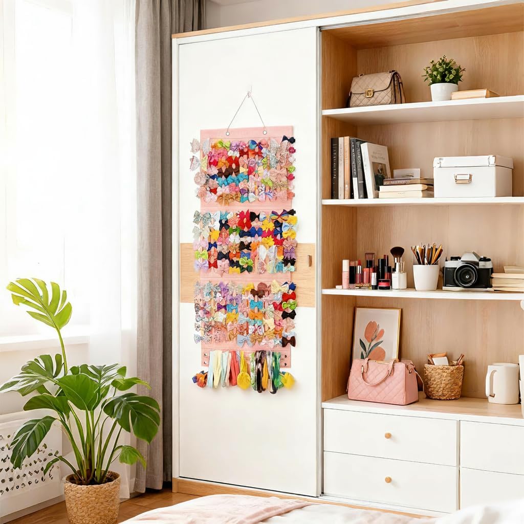 ORGANIZADOR DE MOÑOS PARA NIÑAS CON CAPACIDAD GRANDE COLOR ROSA - 2